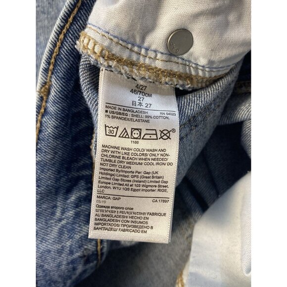 Gap Women's Girlfriend Mid Rise Skinny Jeans Size 27 4R Medium Wash Distressed - Picture 7 of 10